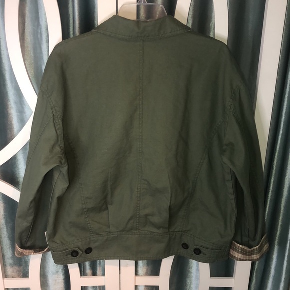 Vintage Braetan Army Green/Plaid Reversible Womens Barn Jacket - Picture 4 of 10